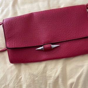 Faux leather clutch